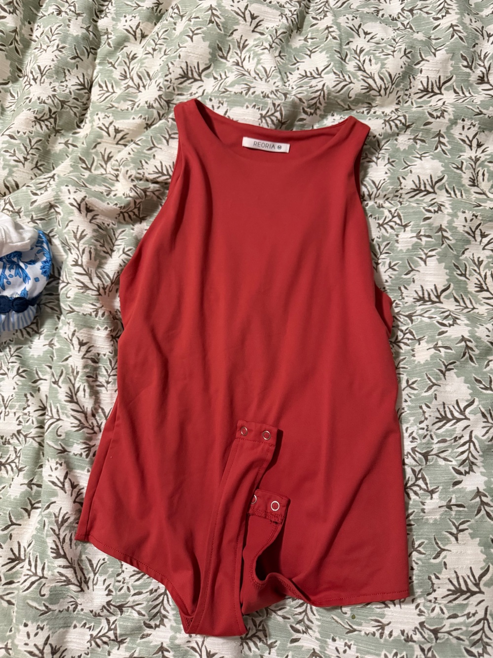 a new day Red Sleeveless Bodysuit